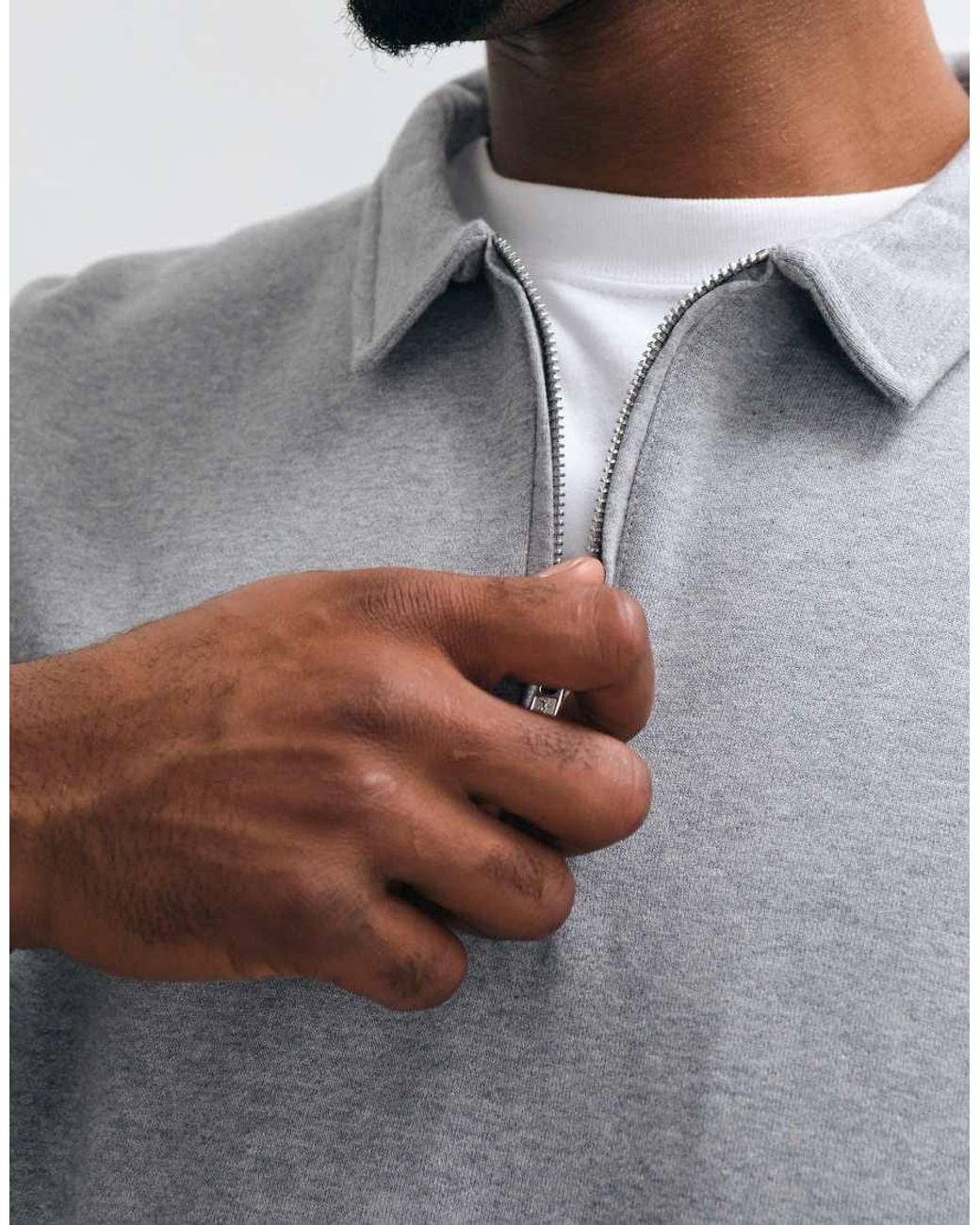ASOS Gray Premium Heavyweight 400gsm Oversized Quarter Zip Sweat for men