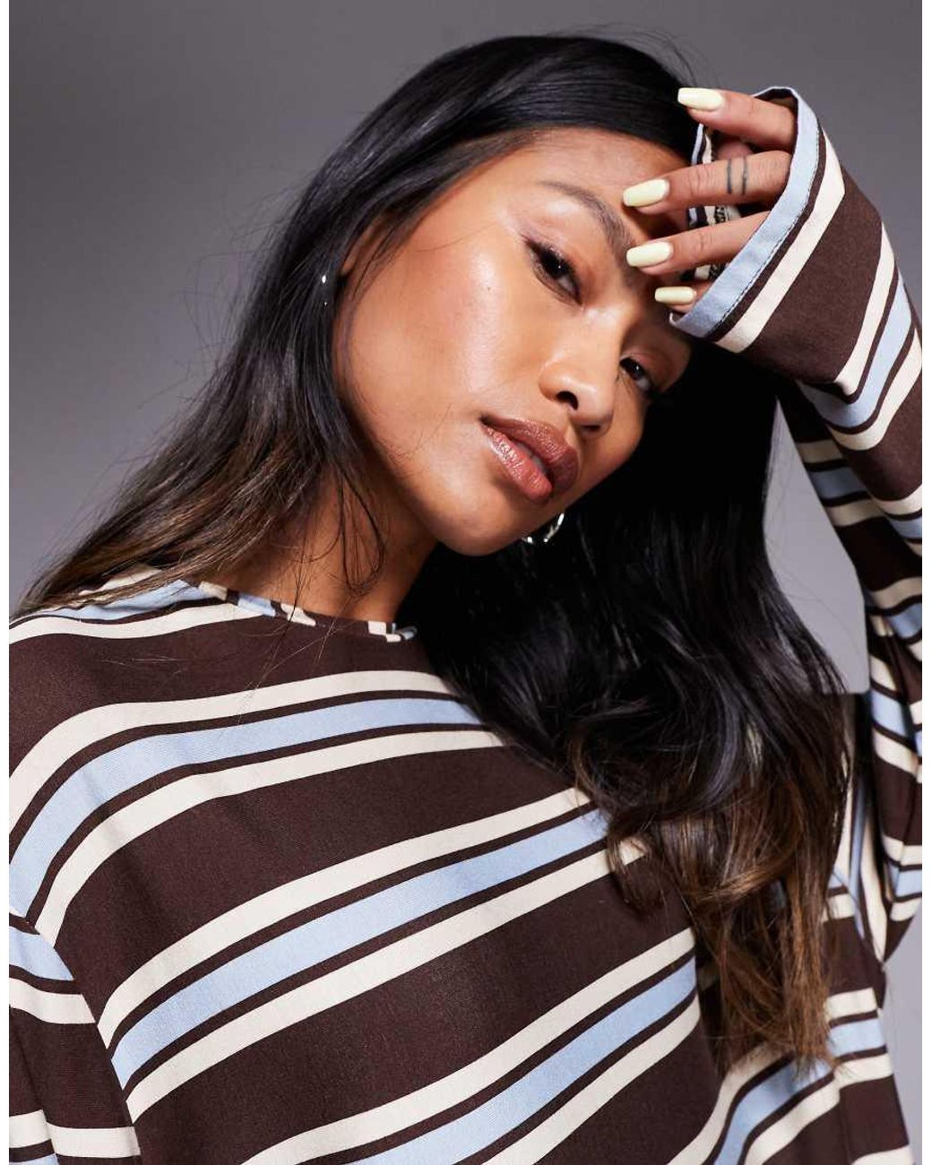 Kaiia Multicolor Exclusive Super Soft Jersey Crew Neck Oversized Longsleeve