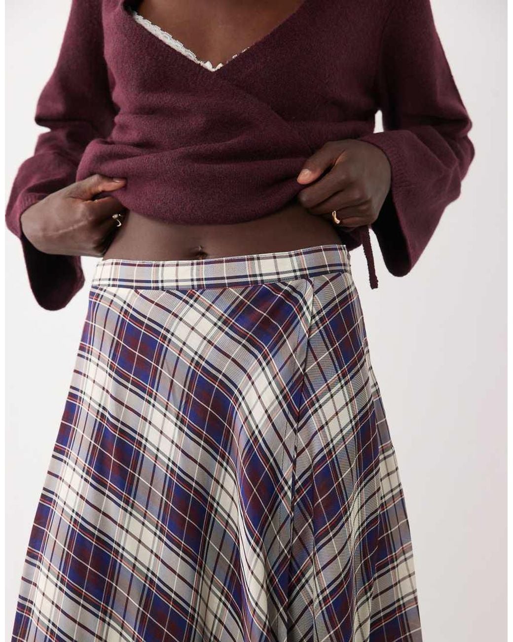 & Other Stories Blue Asymetric Midi Skirt