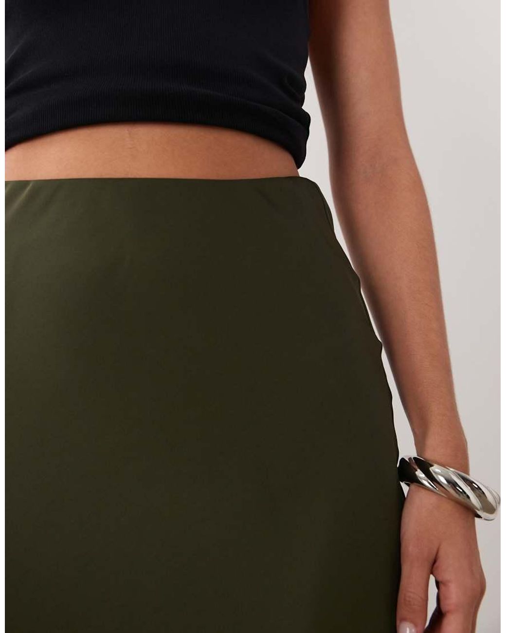 Vila Natural Satin Maxi Skirt