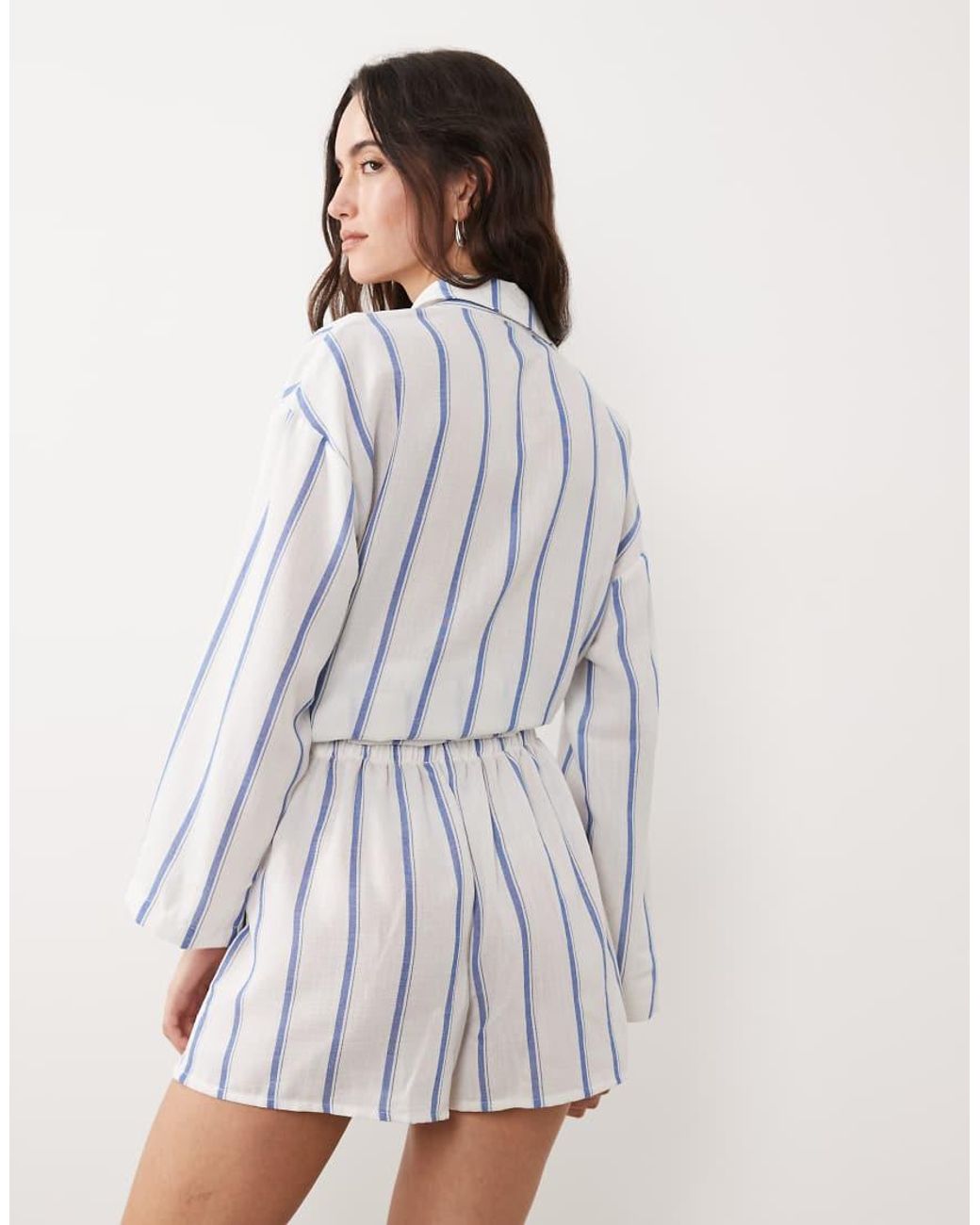 New Look Natural Co-Ord Striped Beach Short