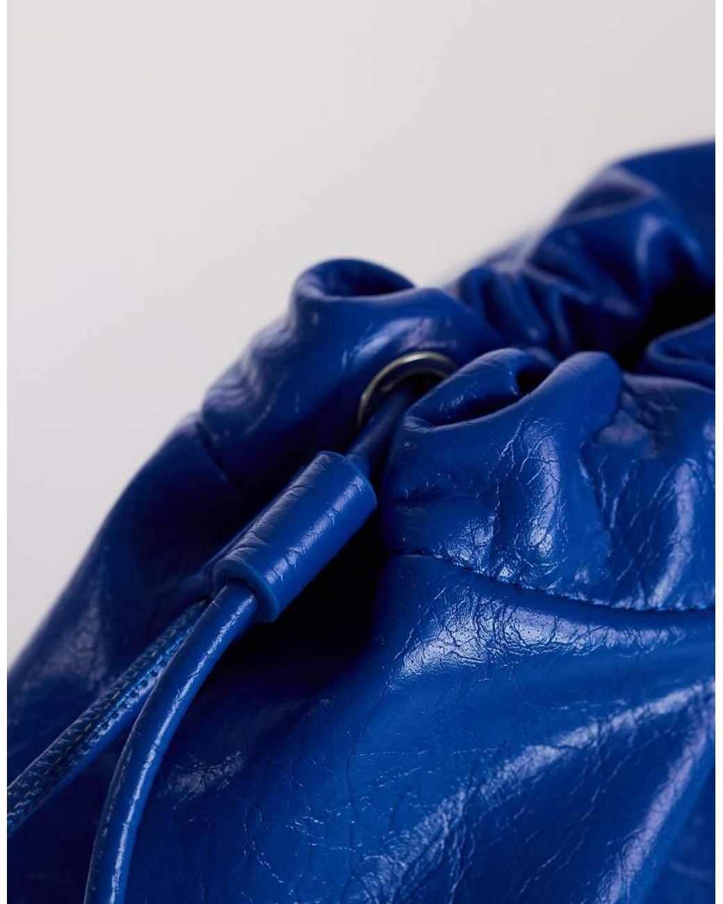 TOPSHOP Blue Chloe Oversized Ruched Pouch Clutch Bag