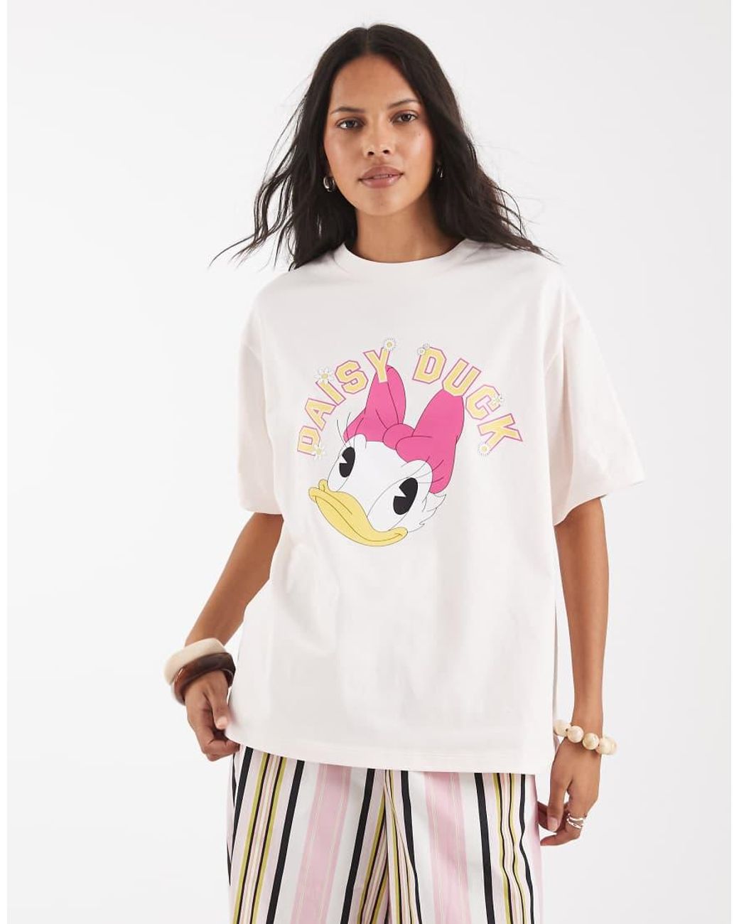 ASOS White Disney Oversized T-shirt With Daisy Duck Print