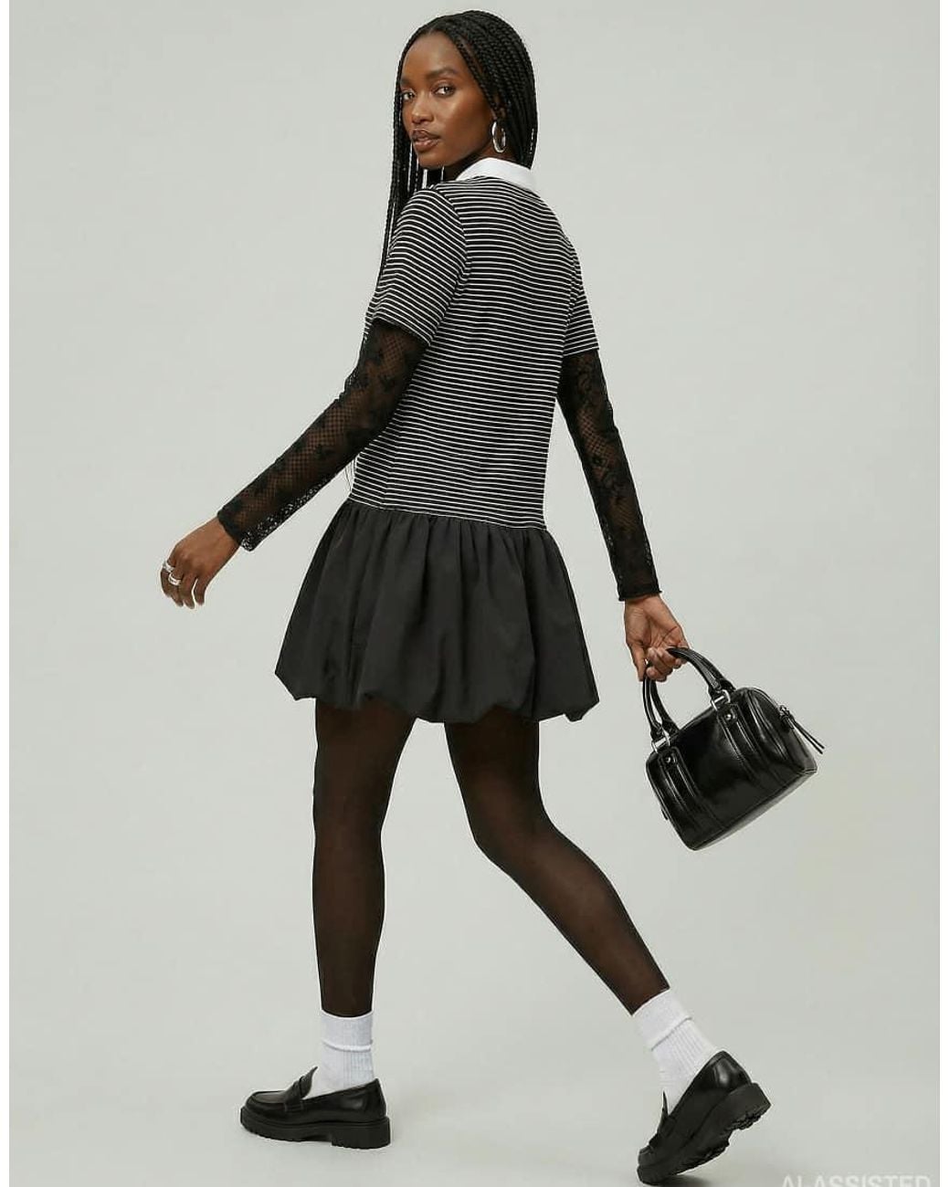 HYPEDROP Gray Short Sleeved Dress