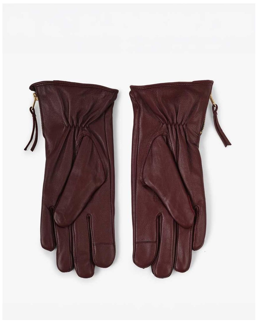 Barney's Originals Purple Real Leather Zipped Gloves