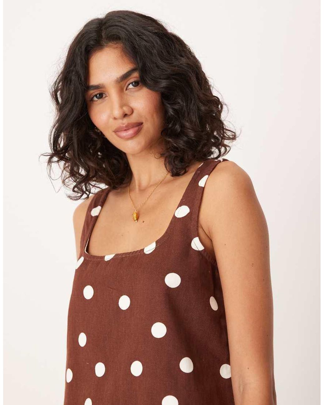 ASOS Red Square Neck Denim Mini Dress
