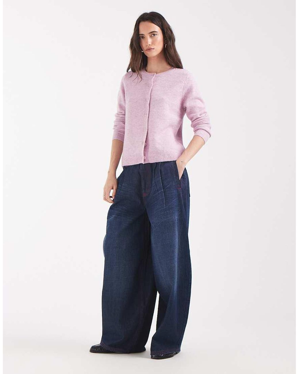 ONLY Red O-neck Knitted Cardigan