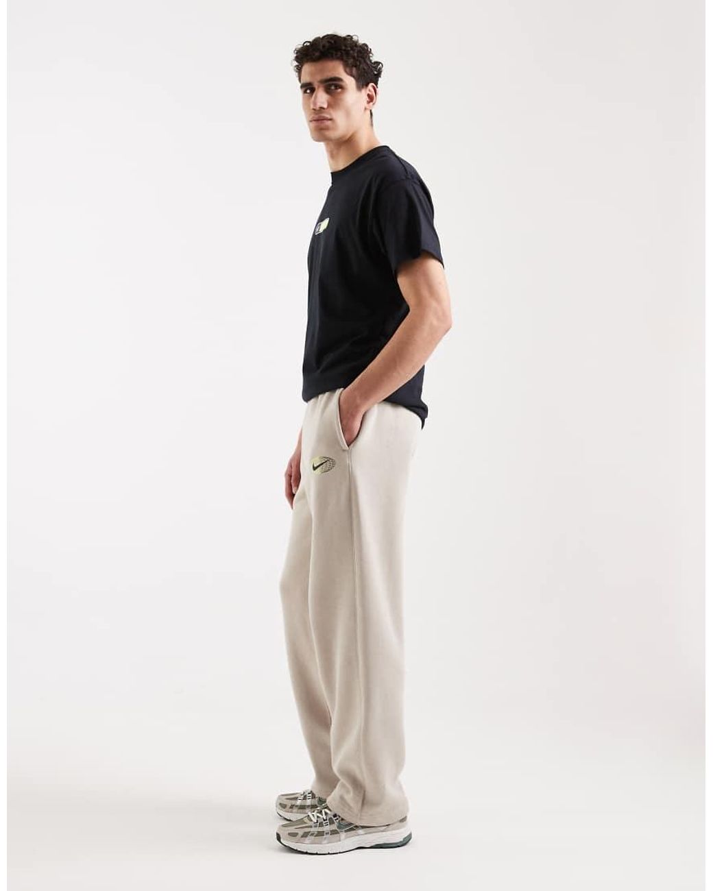 Nike White Athletic Club Graphic joggers for men