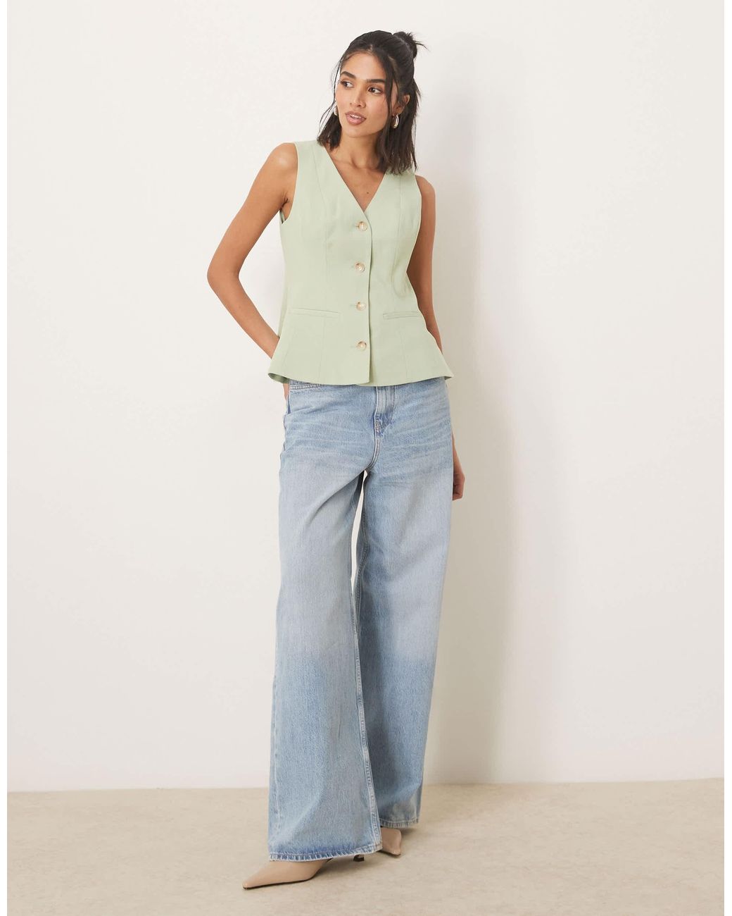ASOS Green Peplum Vest