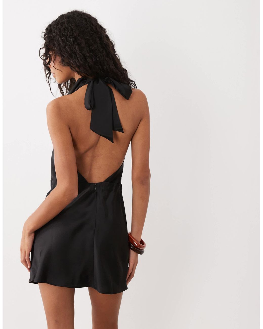 Mango Black Cowl Neck Mini Dress