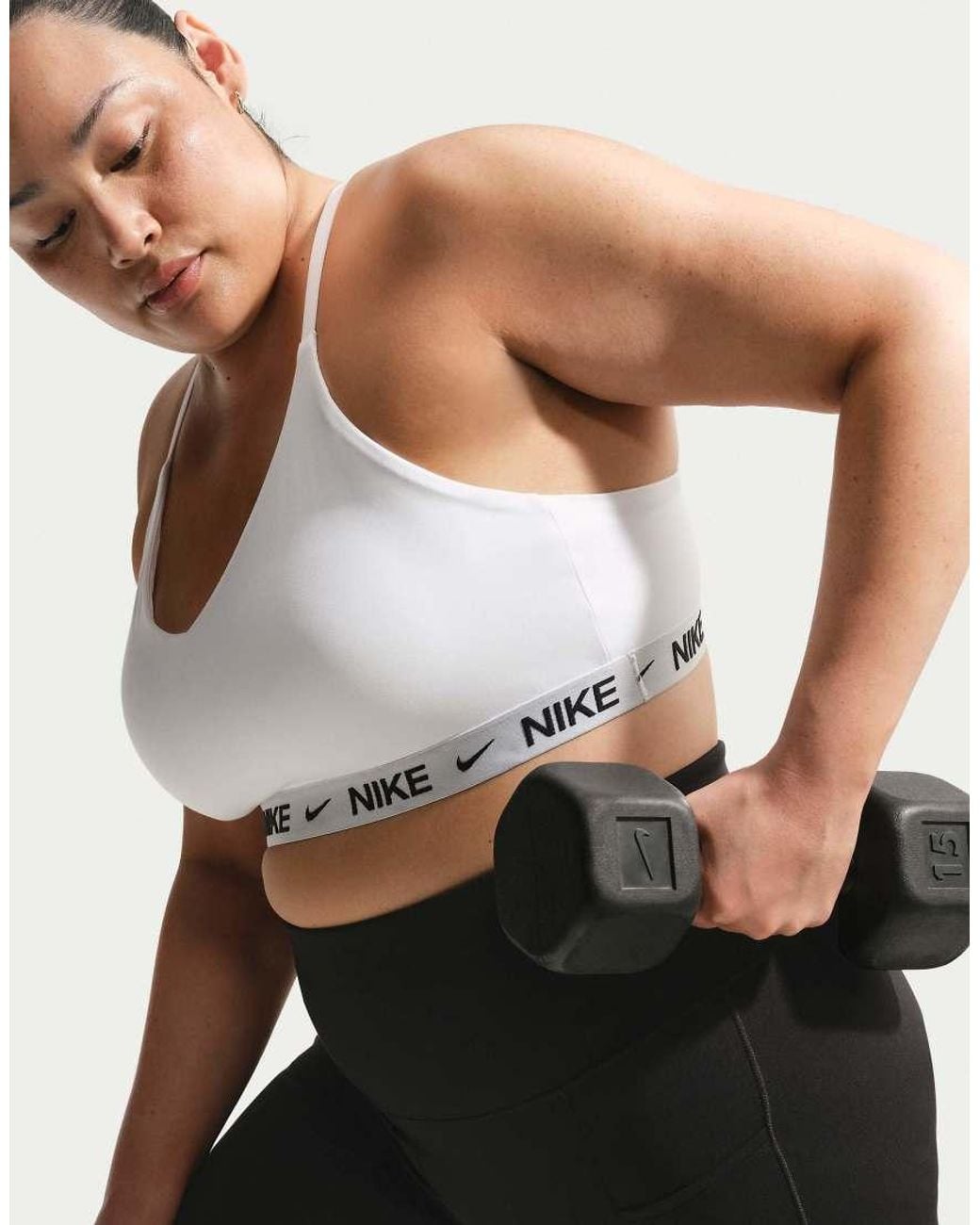 Nike White Indy Light-support Padded Adjustable Sports Bra