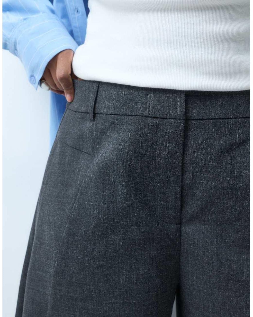 ASOS Blue Curve Tailored Super Wide Leg Pants