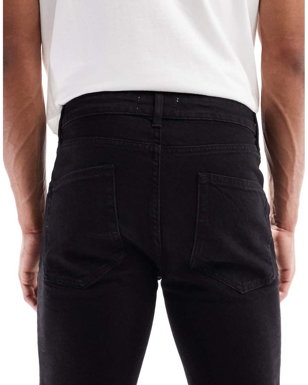 ASOS Black Stretch Flared Jeans for men