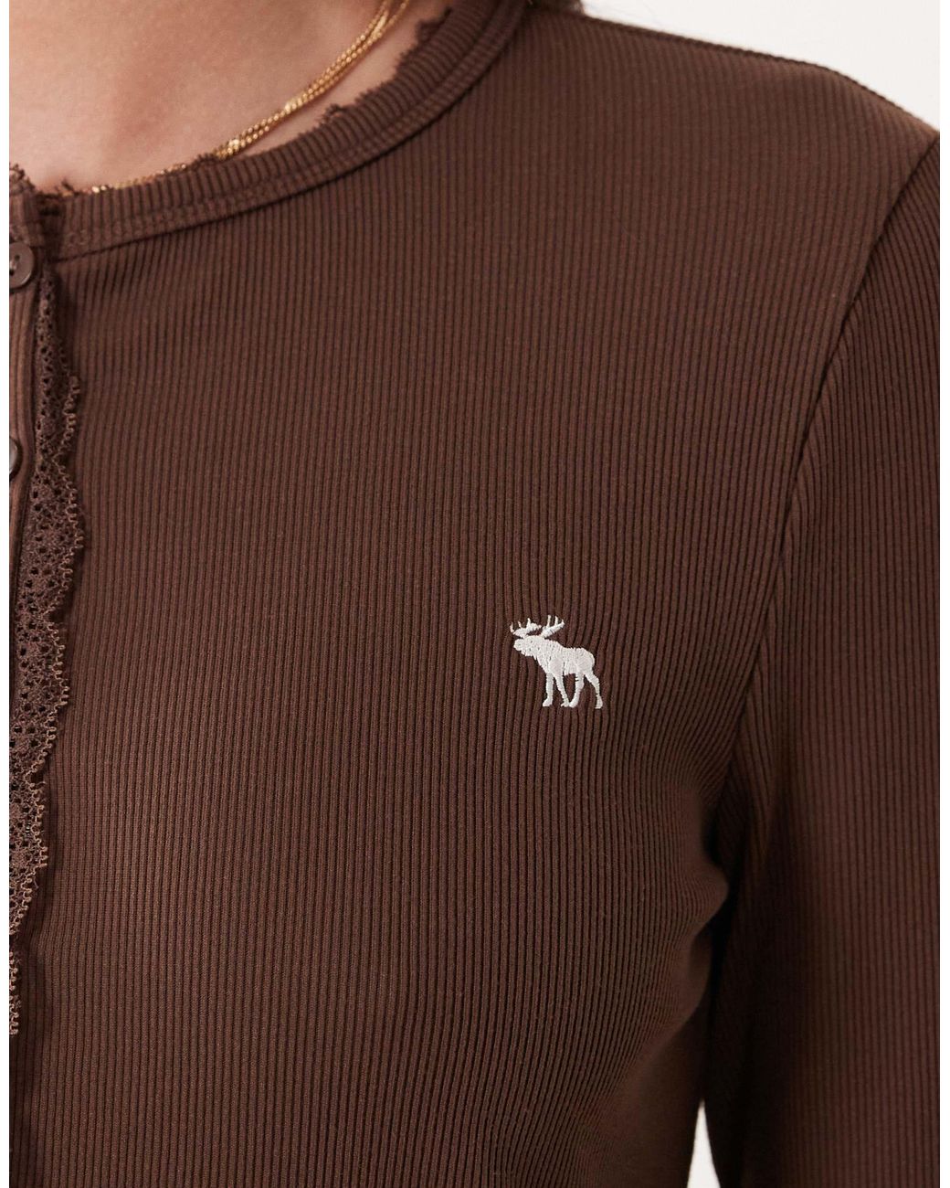 Abercrombie & Fitch Blue – geripptes oberteil