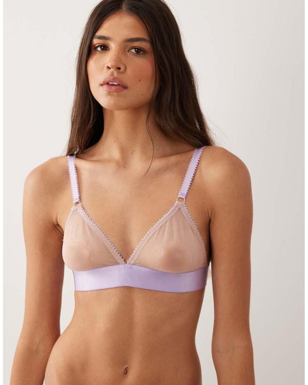 Dora Larsen Brown Ophelia Tulle Triangle Bralette