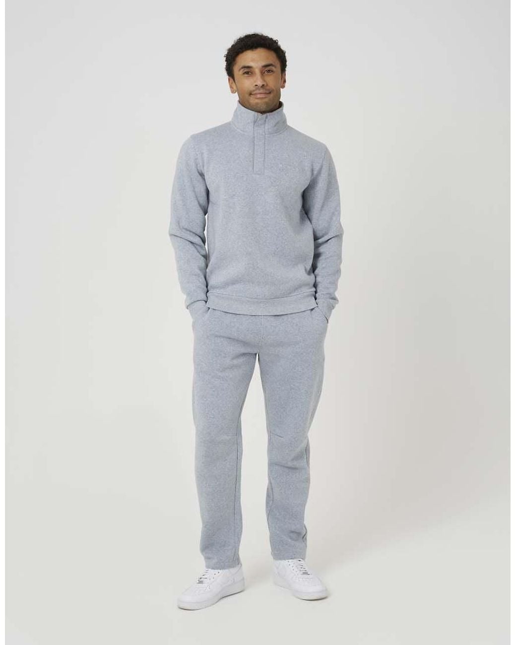 Brave Soul Blue Quarter Zip Sweatshirt for men