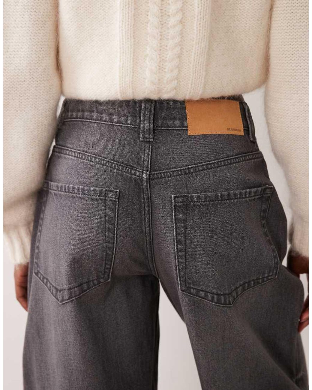ASOS Natural Turn Up Barrel Jeans