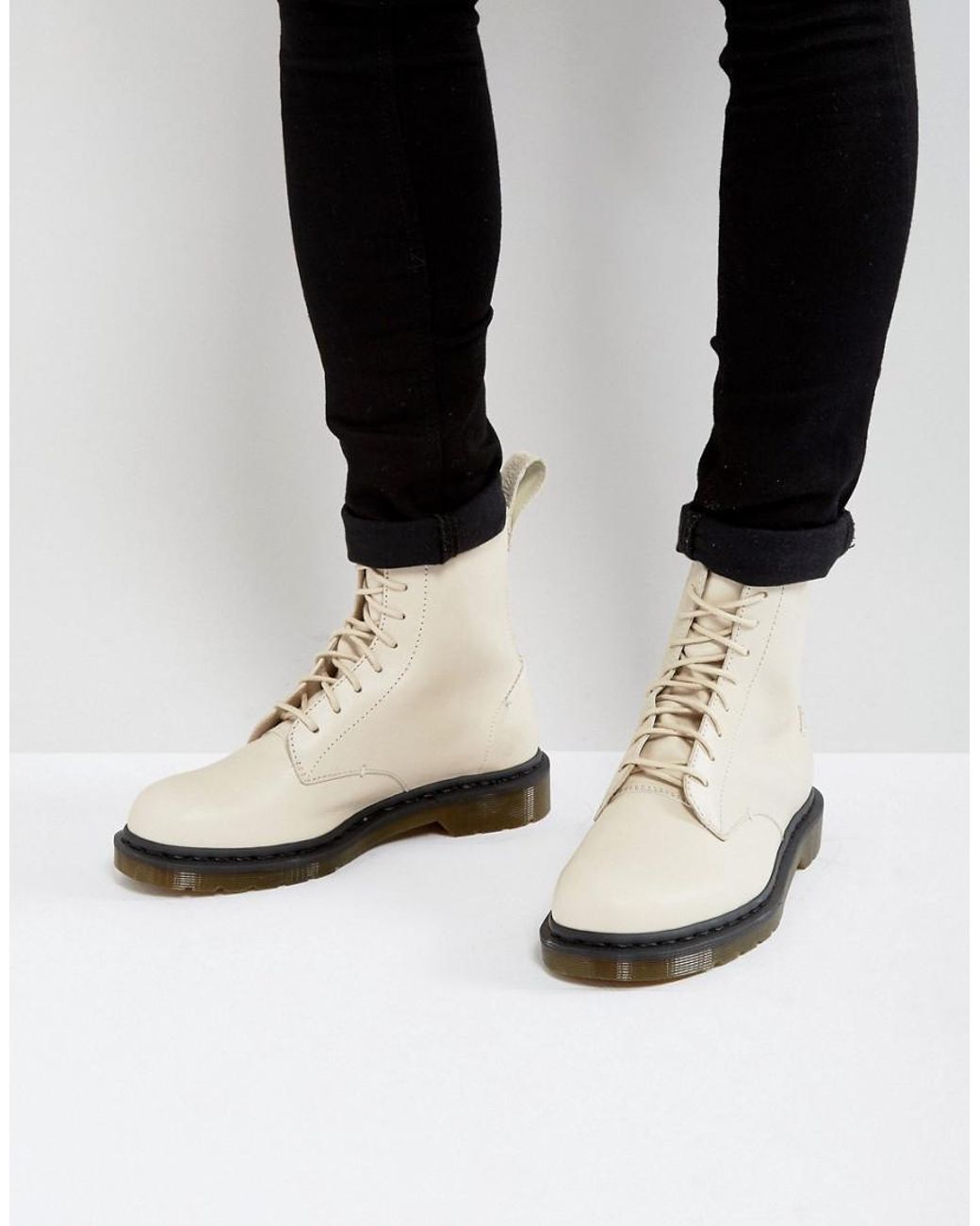 Dr. Martens Leather Pascal Decon 8 Eye Boots in Cream (Natural) for Men |  Lyst