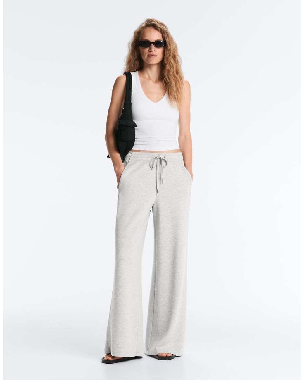 Oysho White Rib Modal Blend Tank Top