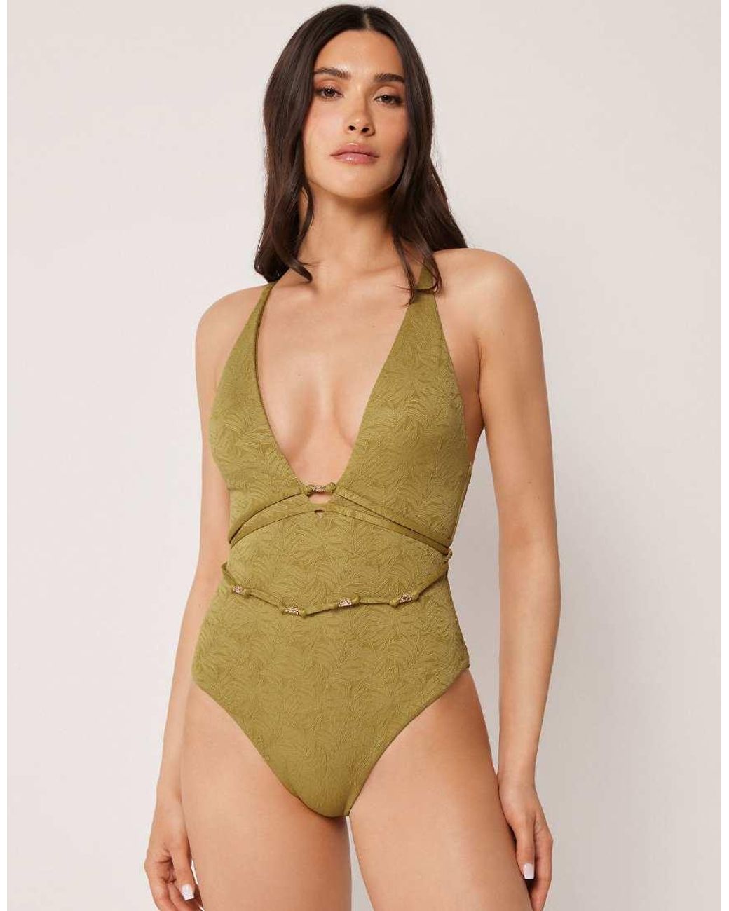 Calzedonia Green Swimsuit Wild Jungle