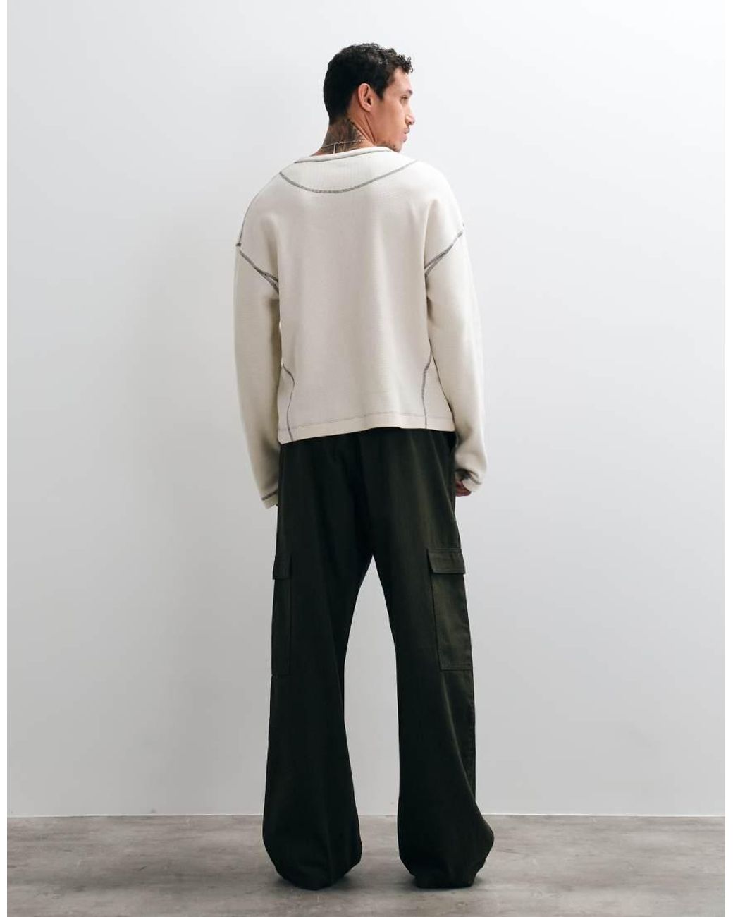 ASOS White baggy Cargo Trousers for men