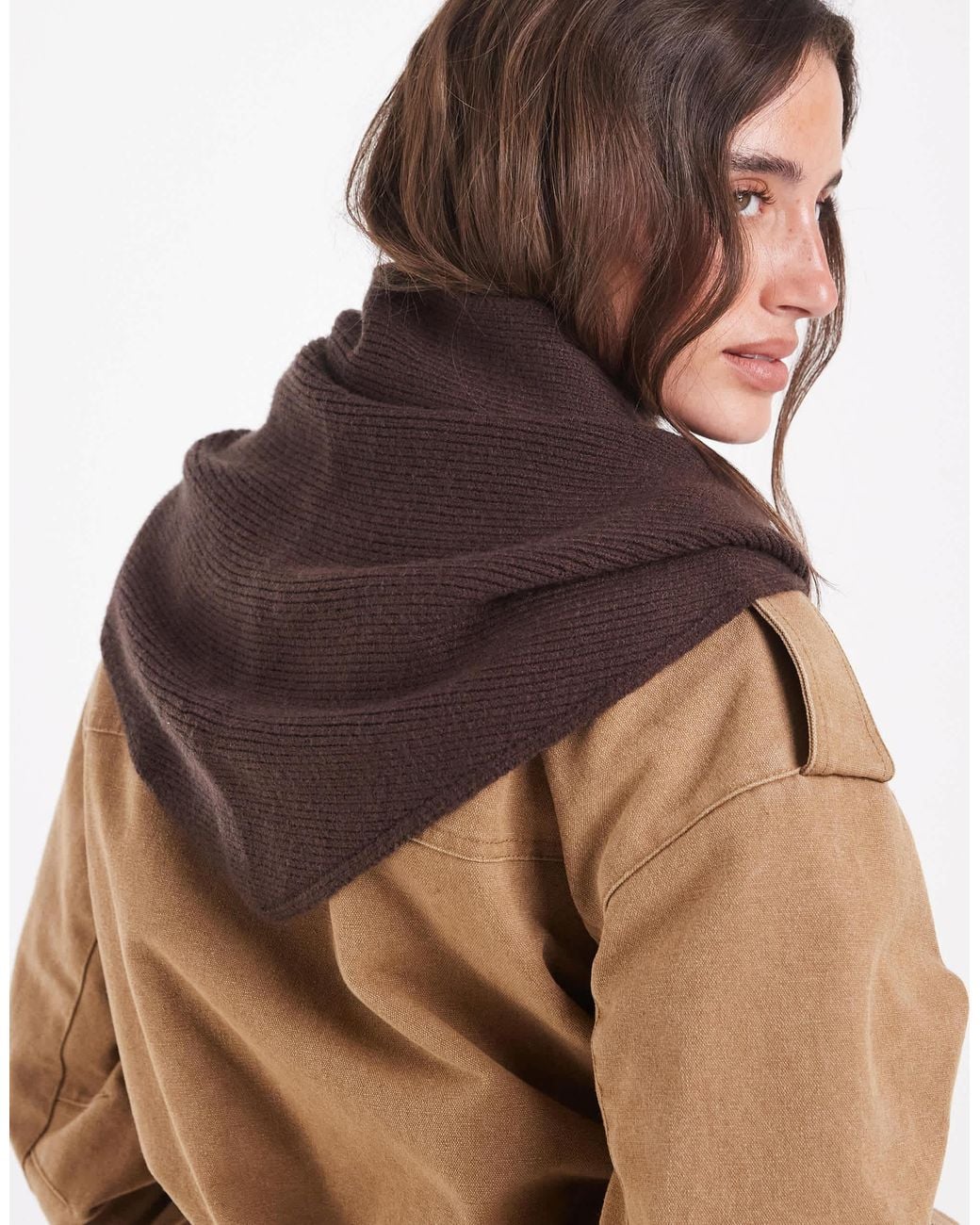 Pieces Brown Triangle Scarf