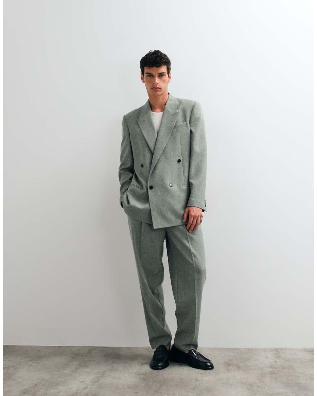ASOS Green Relaxed Double Breasted Suit Jacket for men