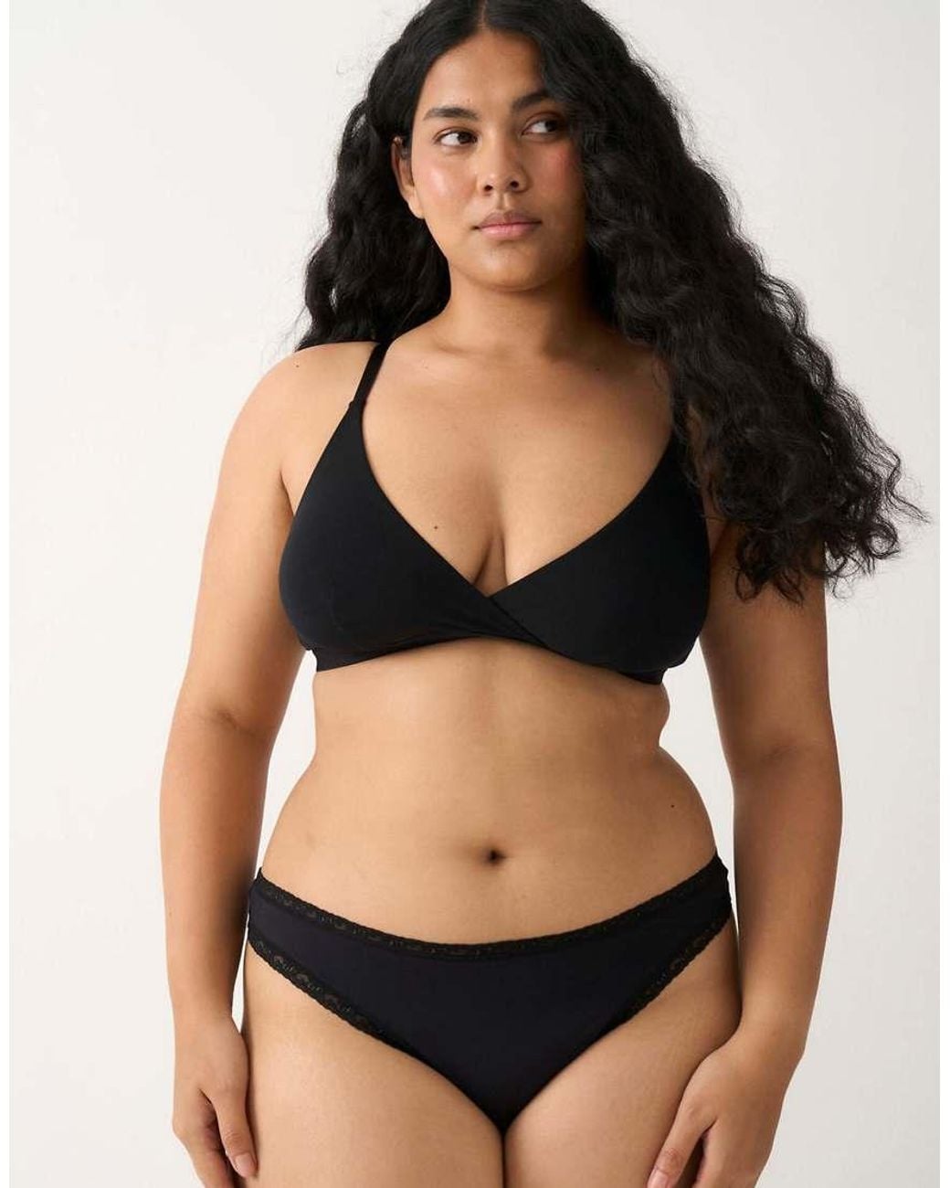 Stripe & Stare Black Thong Four Pack