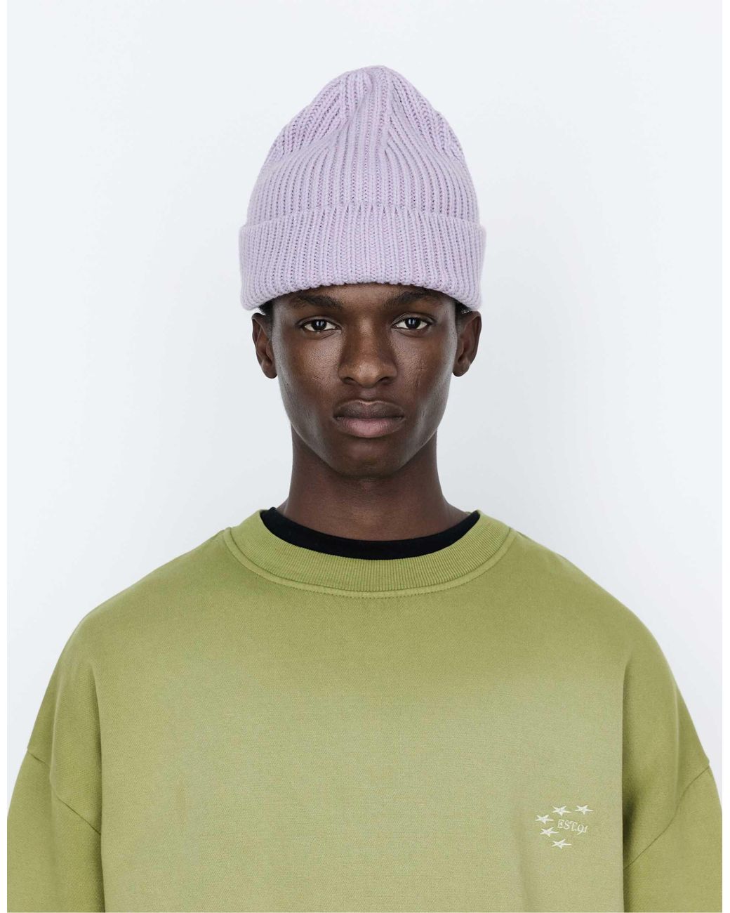 Pull&Bear Grob gestrickte mütze in Green für Herren