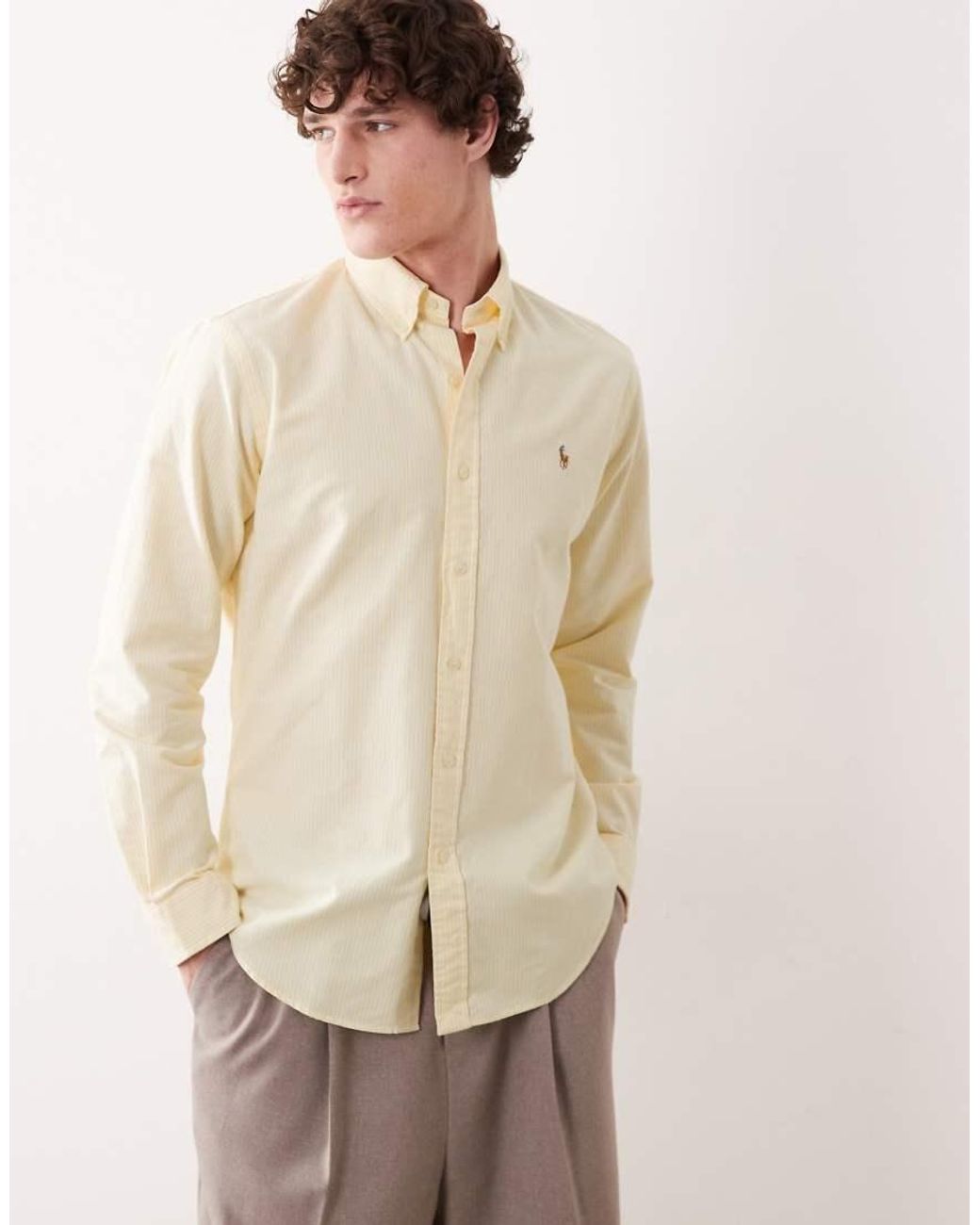 Polo Ralph Lauren Natural Icon Logo Long Sleeve Striped Shirt for men