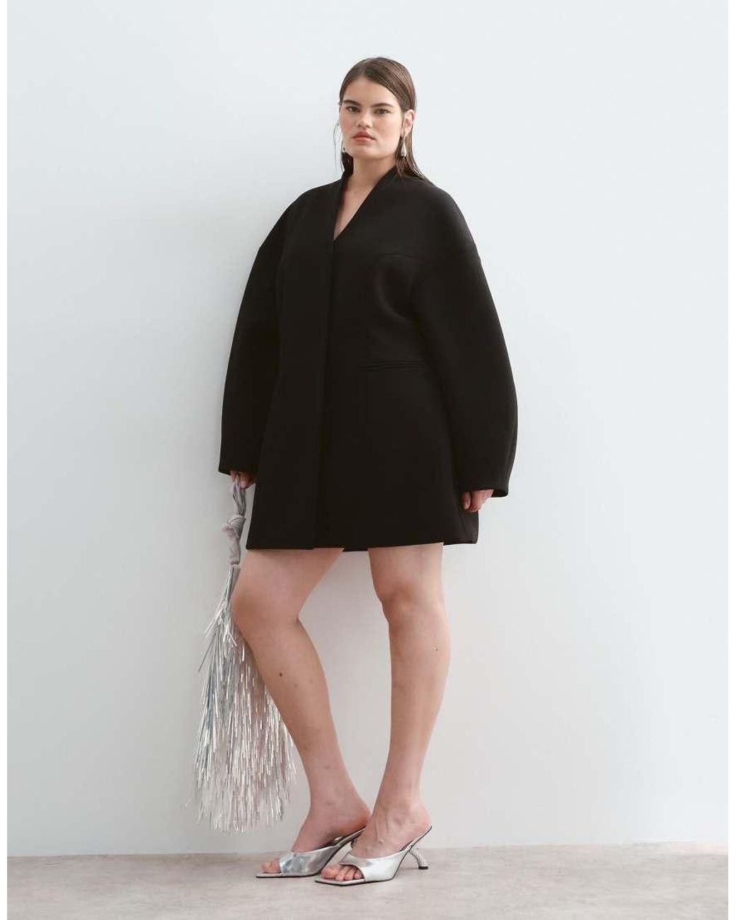 ARRANGE Black Curve Structured Blazer Mini Dress