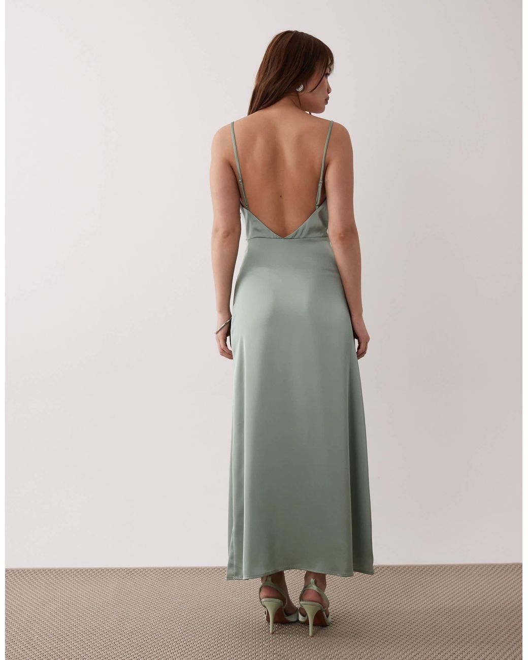 Vila Satin Cowl Neck Cami Maxi Dress in Green | Lyst Vila Satin Cowl Neck Cami Maxi Dress in Green | Lyst