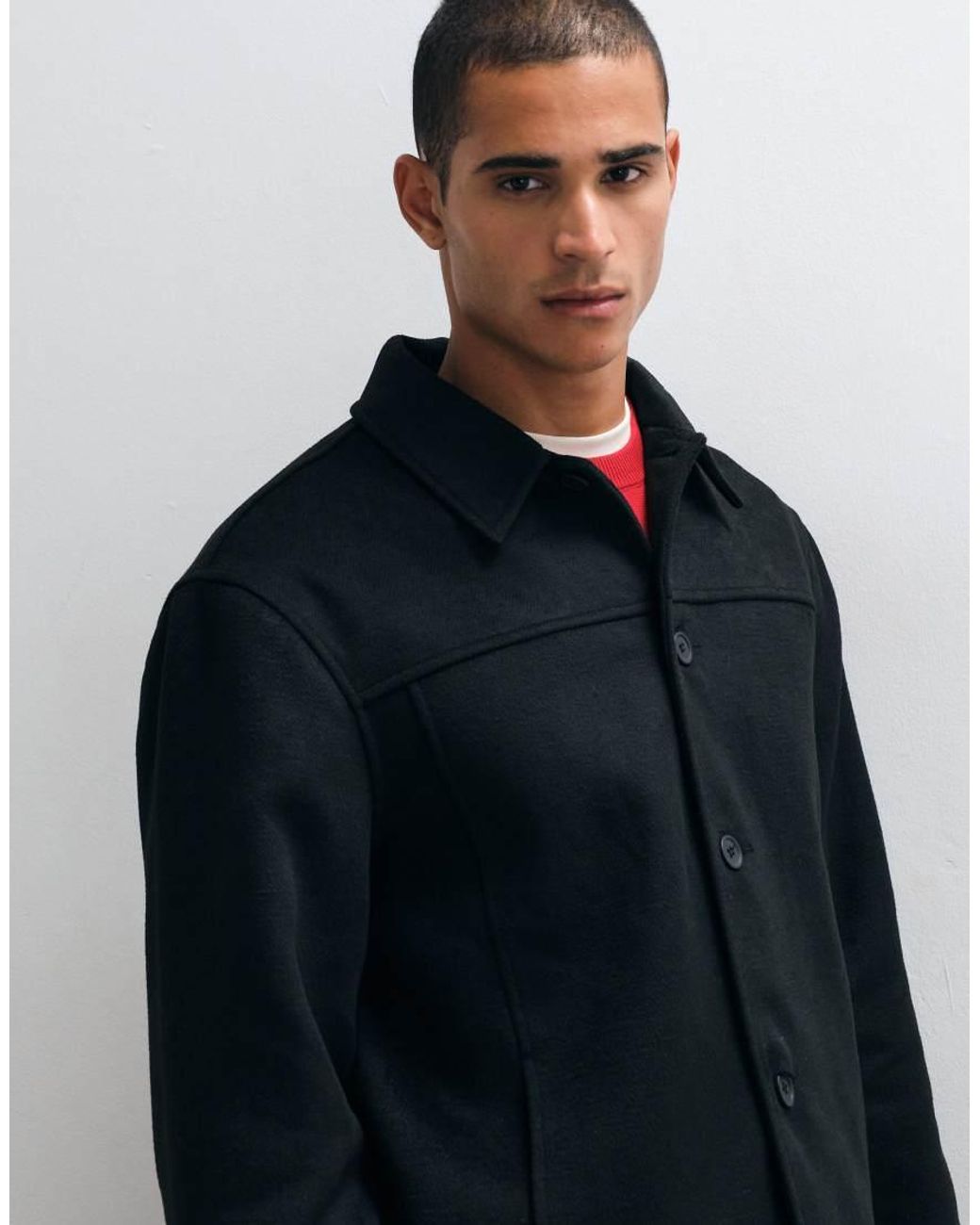 ASOS Black Wool Look Jacket for men