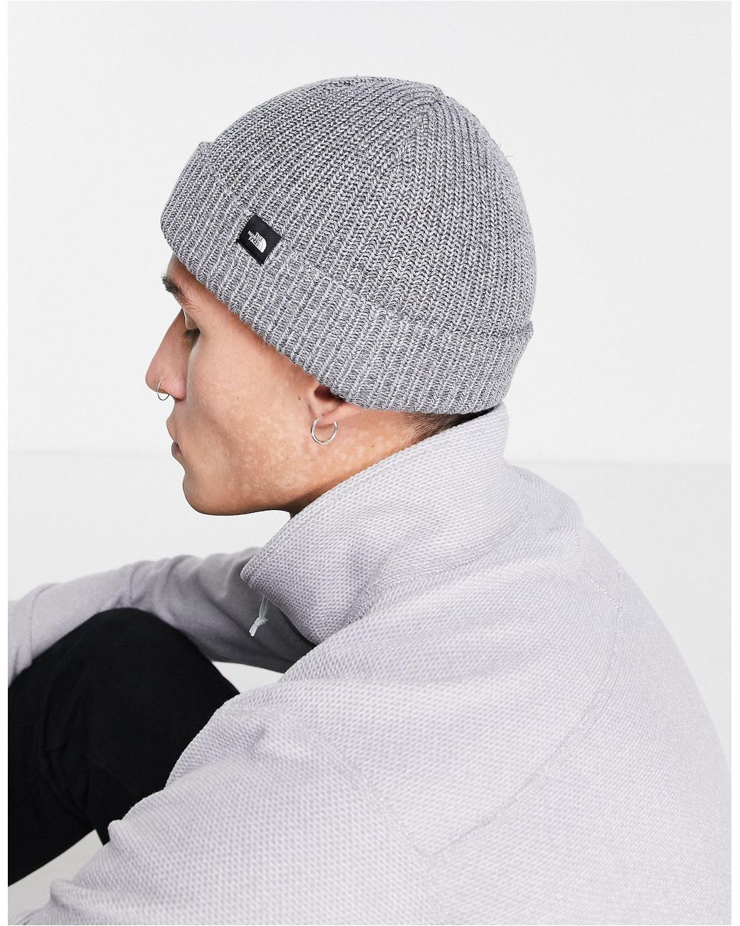 Synthetic Fisherman Beanie in Grey 