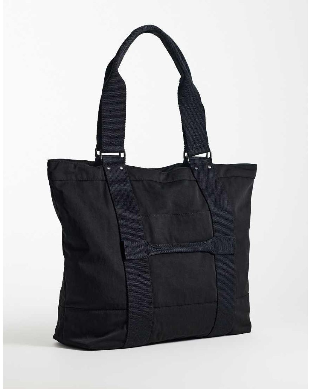 Weekday Black Large Nylon Tote Bag