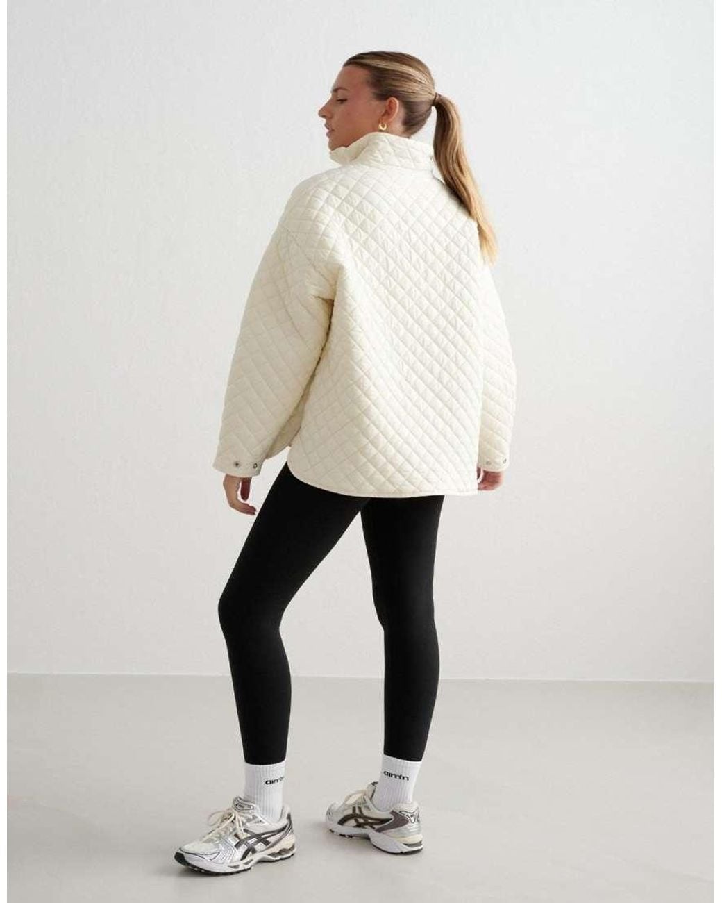 Aim'n Natural Almond Oversized Quilted Jacket