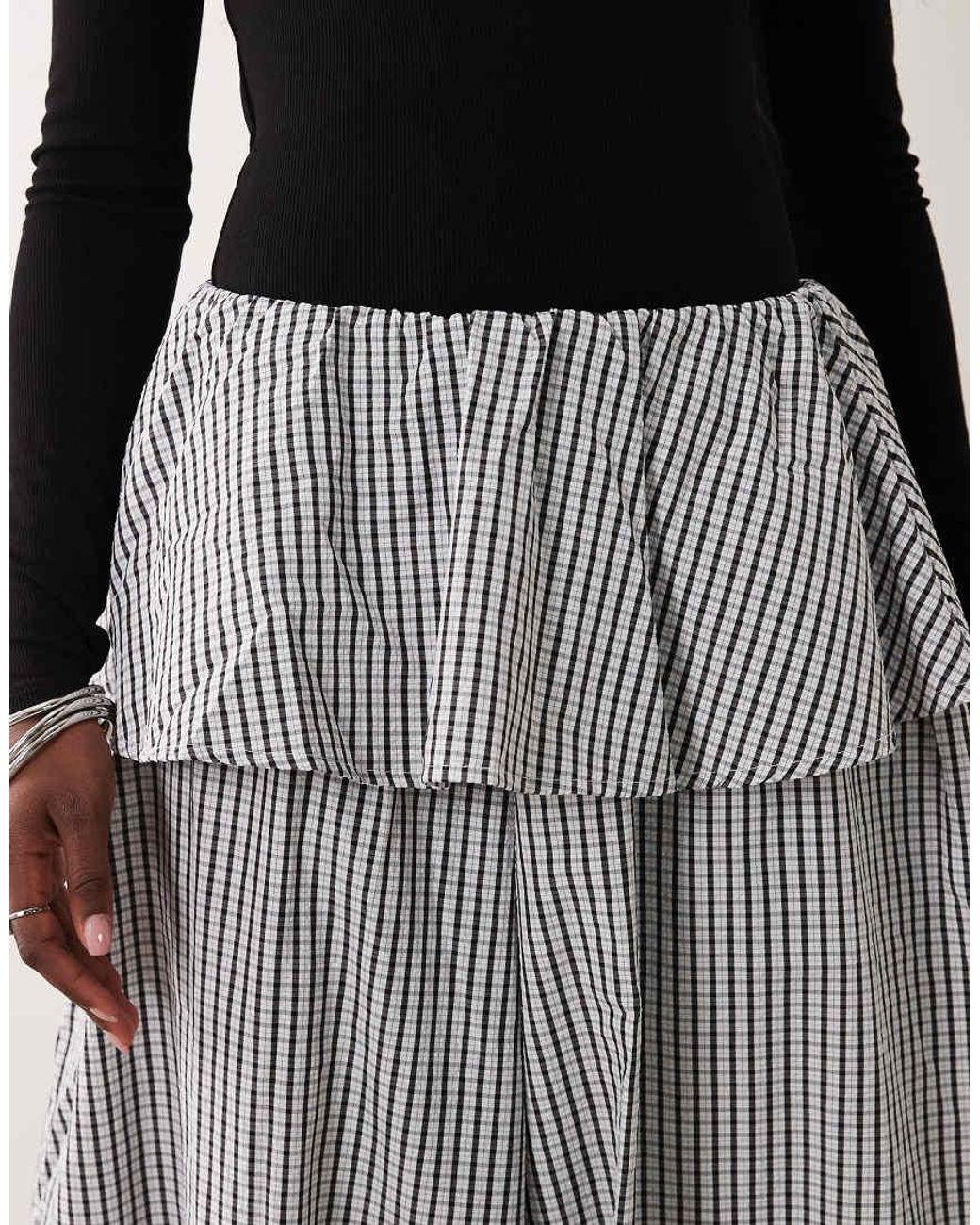 ASOS Gray Balloon Pants With Skirt Overlay Detail