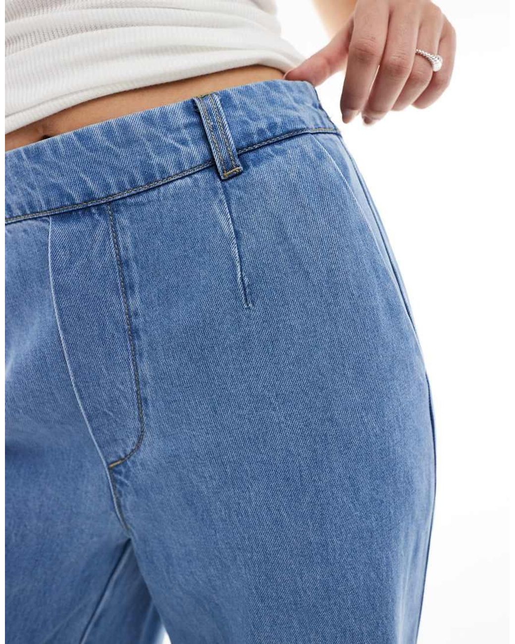 Object Blue Wide Leg Chambray Trousers