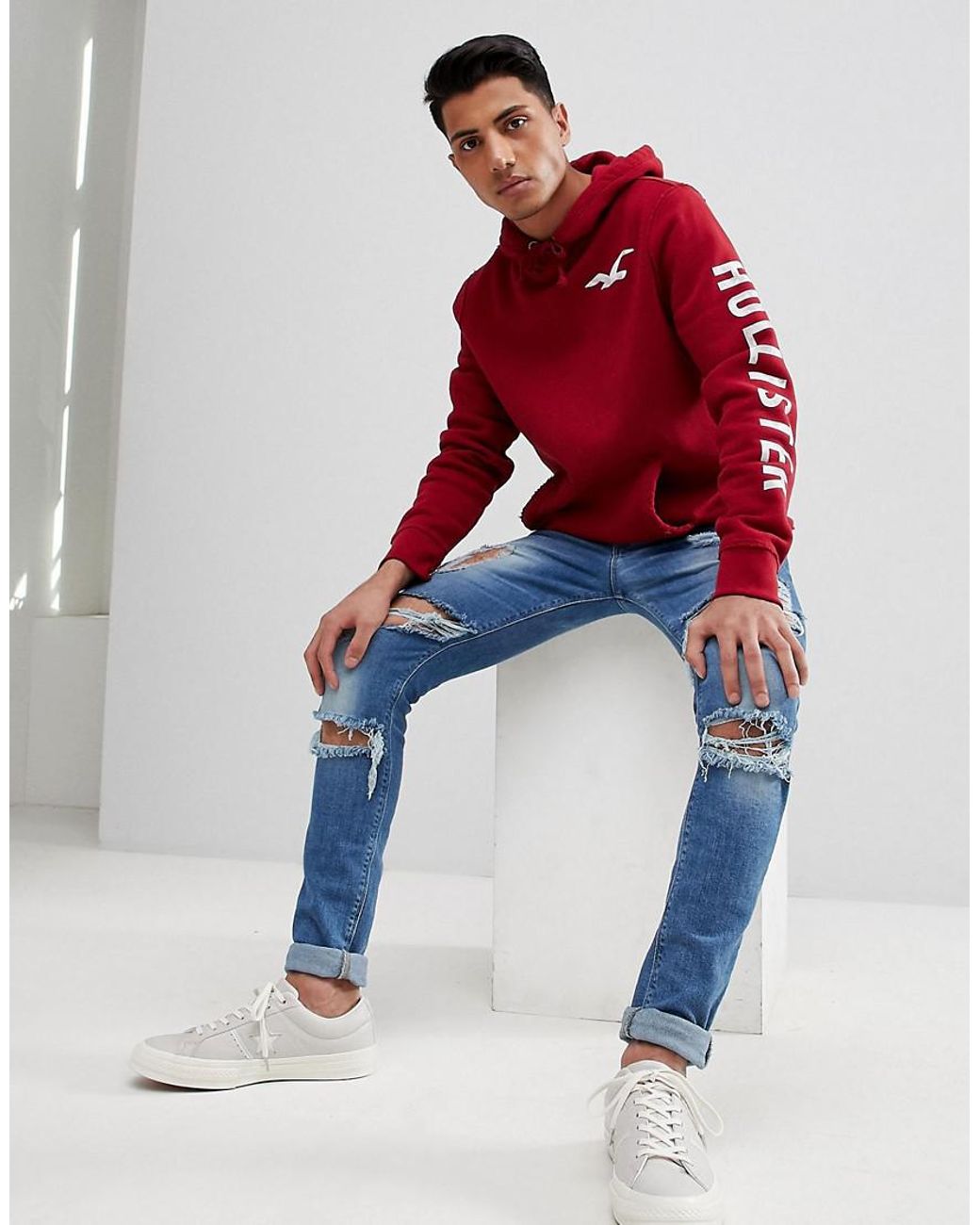 Hollister on sale hoodie red
