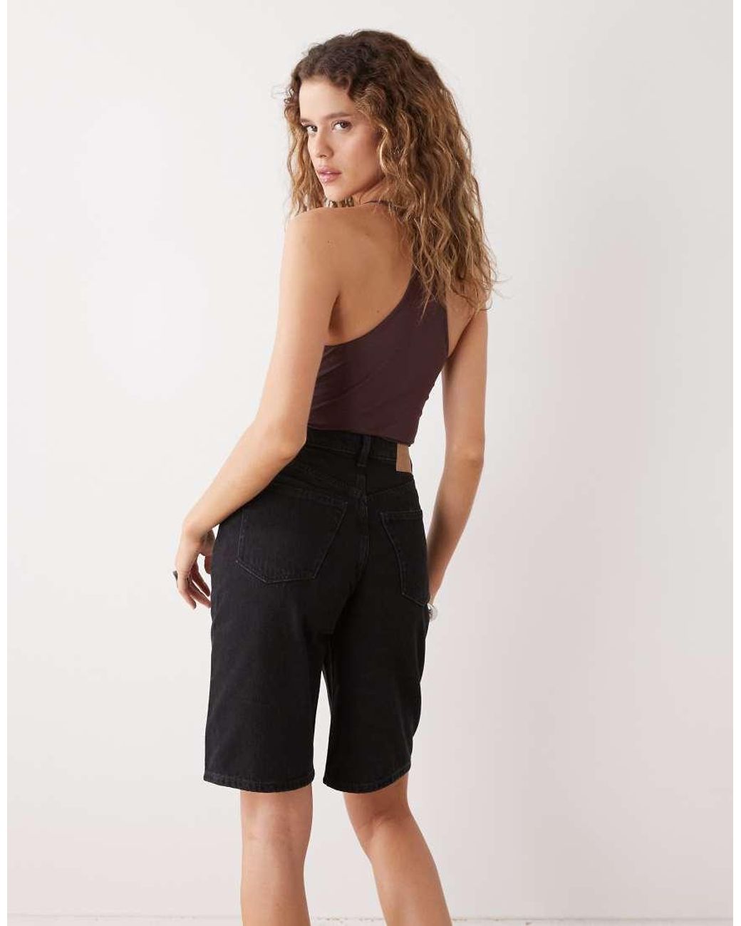 Weekday Natural Curve High Waist Denim Shorts