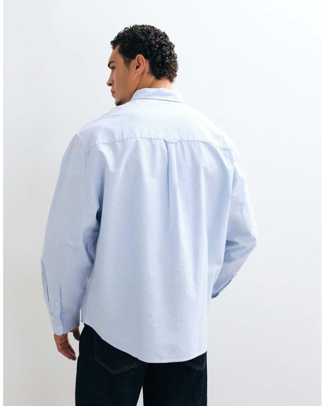 ASOS Blue Oversized Oxford Shirt for men