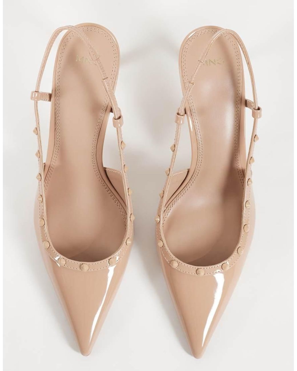 Décolleté Slingback Con Borchie di Mango in White