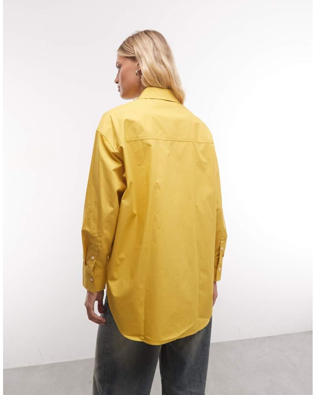 ASOS Metallic Dipped Hem Oversized Shirt