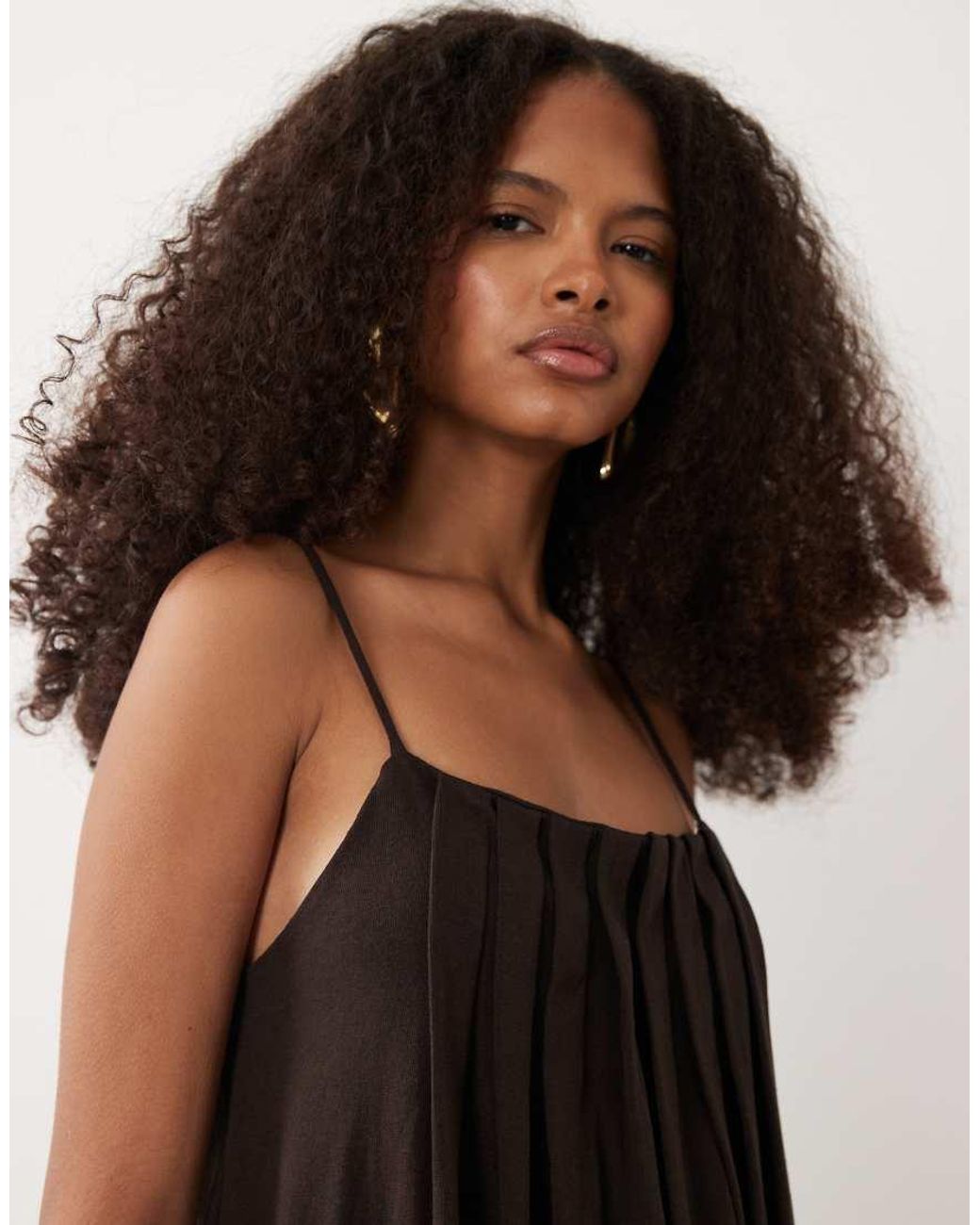 ASOS Black Pleated Trapeze Dress