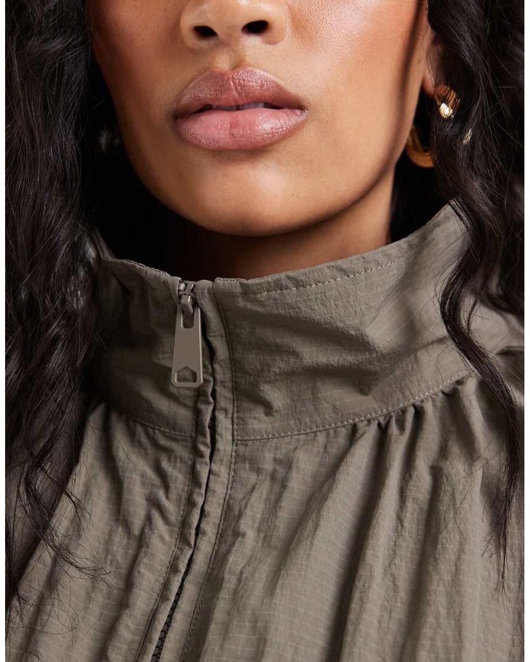 ASOS Brown Asos Design Curve Oversized Bubble Hem Track Jacket