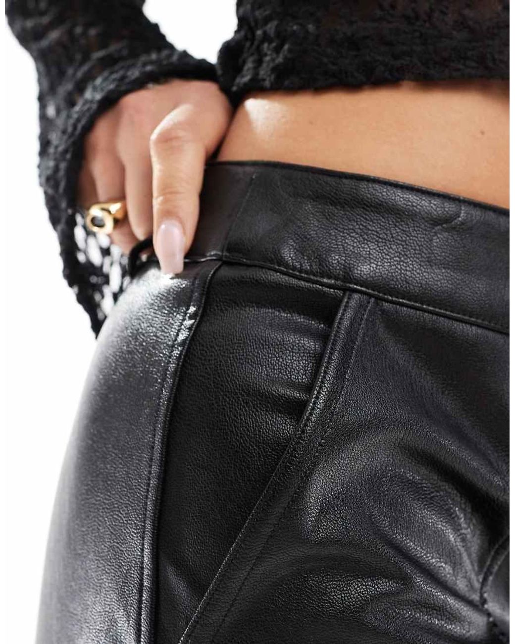 Commando Black Faux Leather Utility Mini Skrt