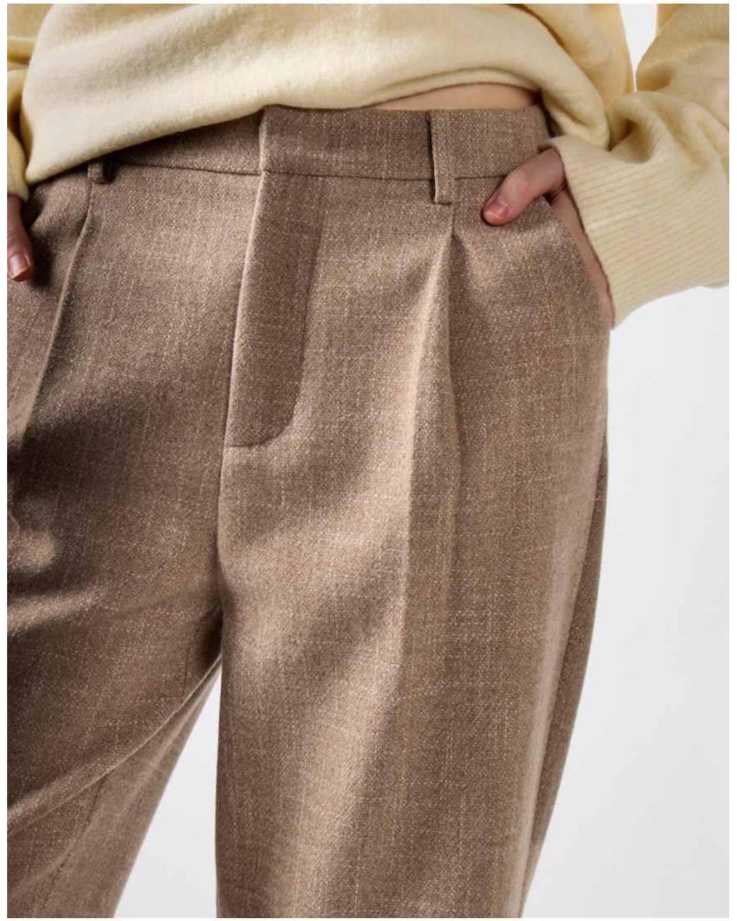 NARRATED Natural High Waist Tapered Trousers