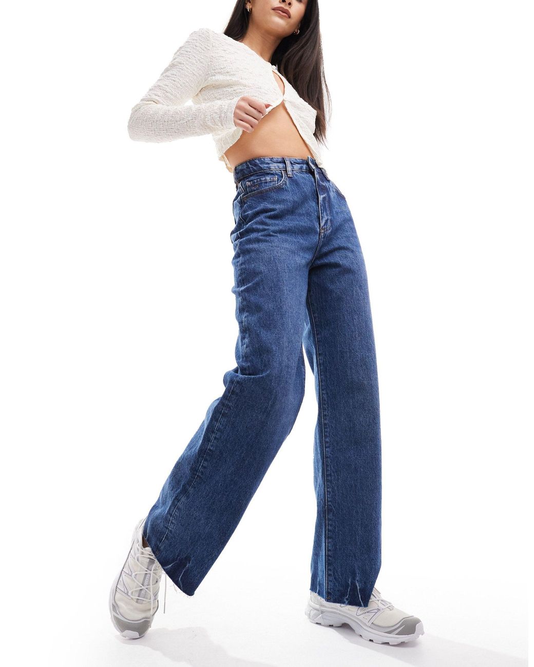 HUGO - Relaxed-fit jeans in ocean-blue denim