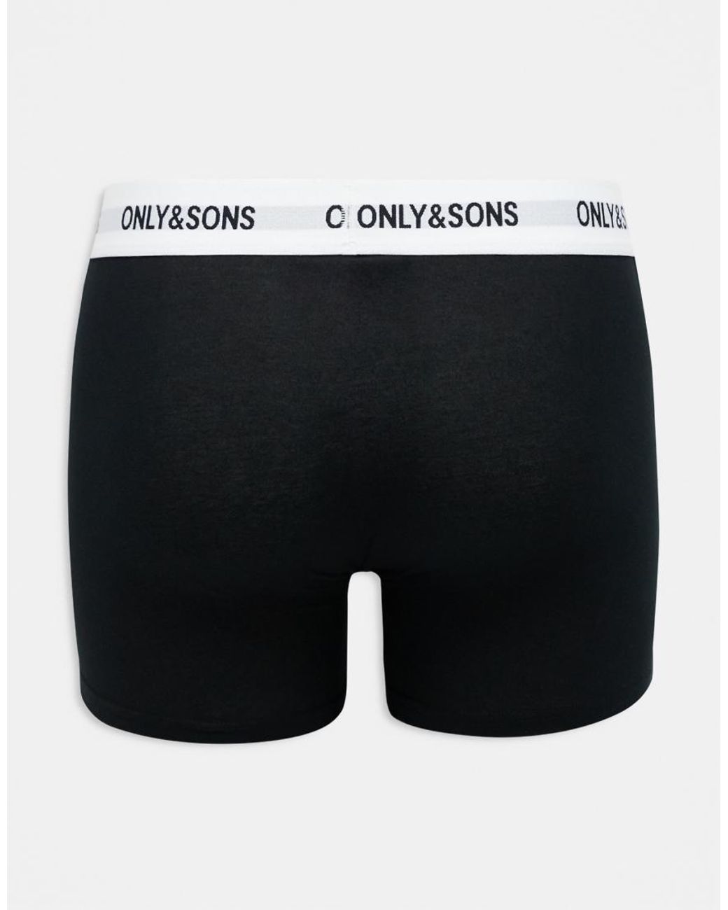 Only & Sons Black 3 Pack Trunks for men