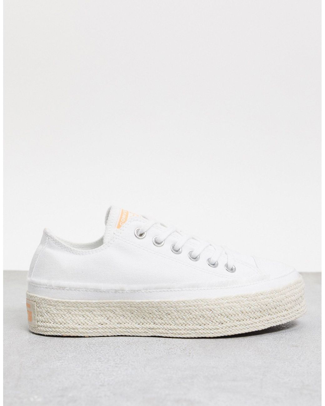 Converse Chuck Taylor All Star Ox Lift Espadrille Sneakers in White | Lyst
